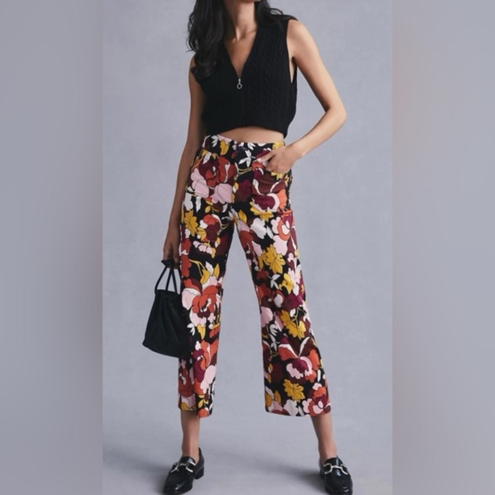 Maeve Floral Ankle Pants - Multicolor